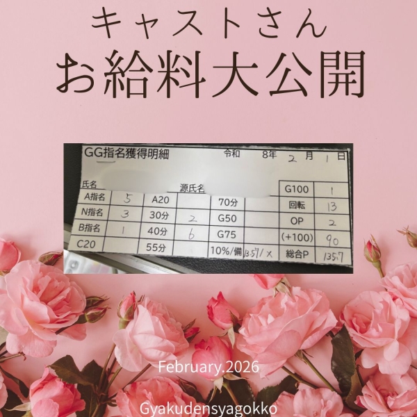 キャストさんお給料大公開！！【13時-ラスト】
