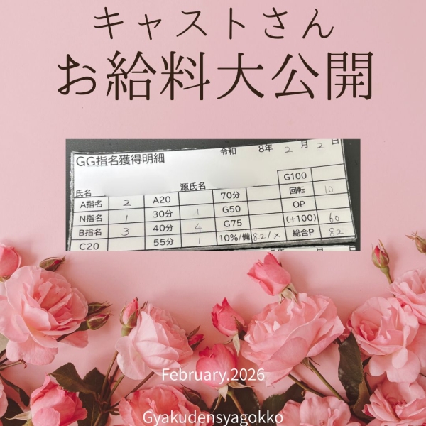 キャストさんお給料大公開！！【10時-17時】