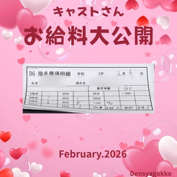 6日のキャストさんお給料大公開！！【11時-18時】