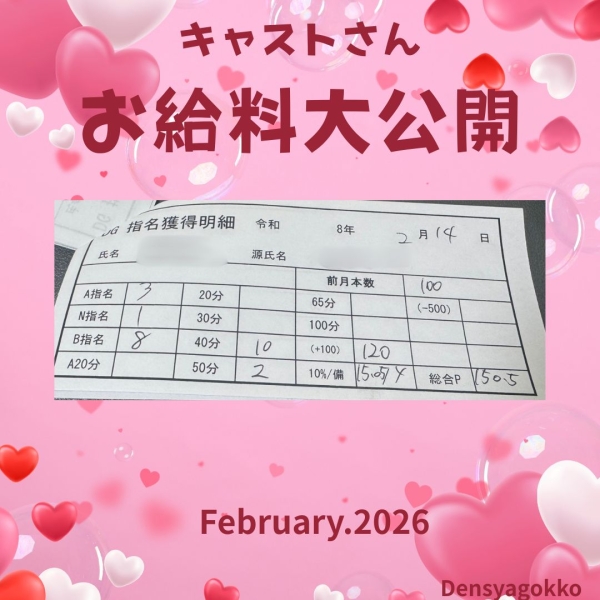 14日の女の子お給料大公開！！【10時-ラスト】