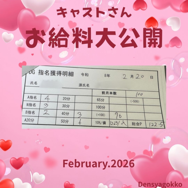 20日女の子お給料大公開！！【10時-20時】