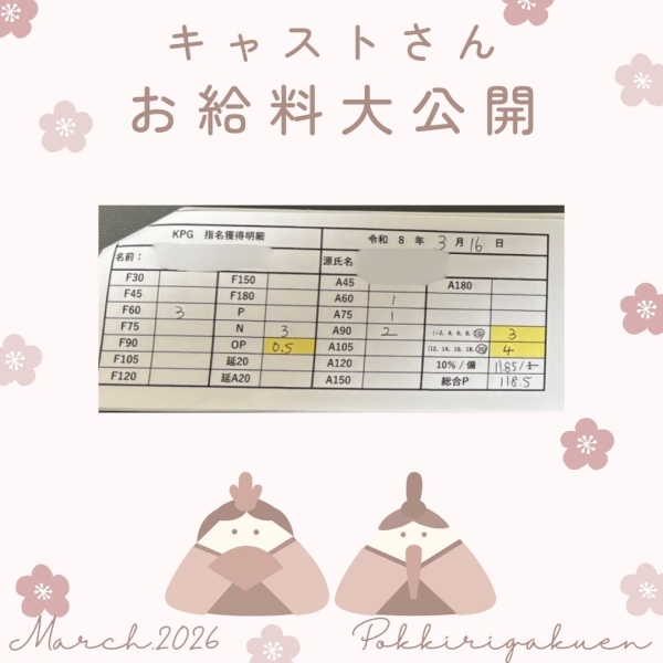 16日女の子お給料大公開！！【9時-19時】