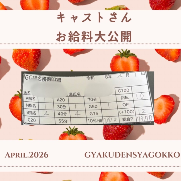 1日キャストさんお給料大公開！！【10時-17時】