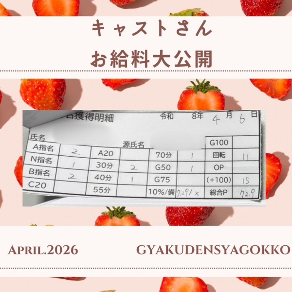 6日キャストさんお給料大公開！！【10時-16時】