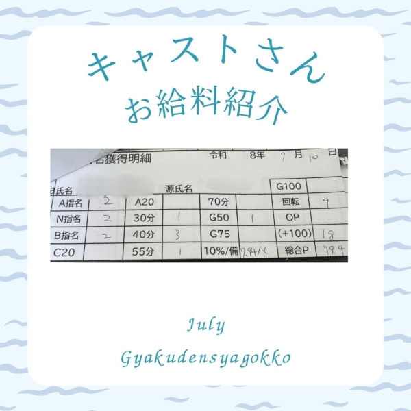 10日キャストさんお給料大公開!!【10時-19時】