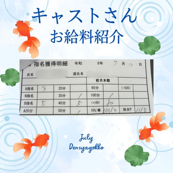 11日女の子お給料大公開!!【13時-ラスト】