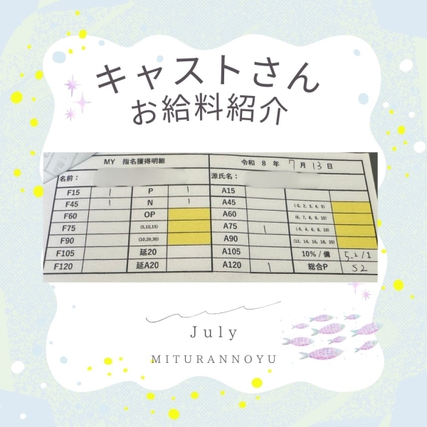 13日女の子お給料大公開【18時-ラスト】
