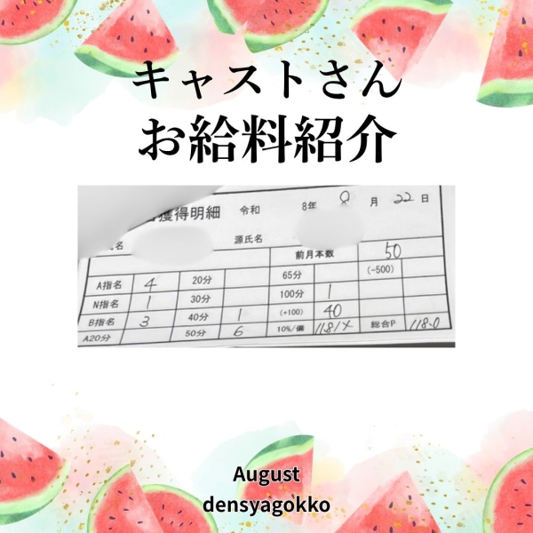 22日女の子のお給料大公開!!【10時-22時】