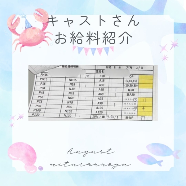 23日女の子お給料大公開！！【15時-ラスト】